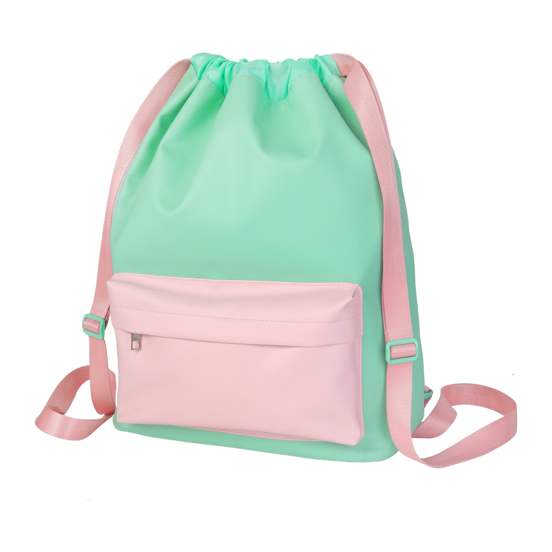 Functional Leather Drawstring Backpack 3