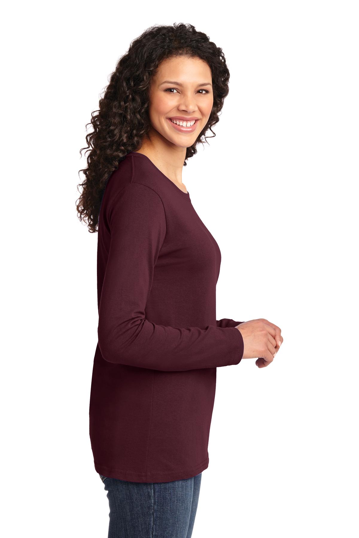 Port & Co Women's Long Sleeve Core Cotton Tee. LPC54LS 40