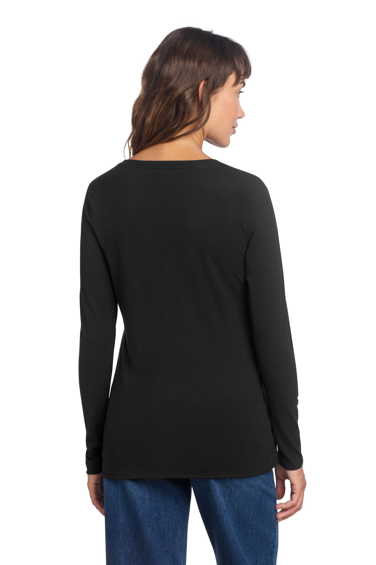 District Women's Perfect Tri Long Sleeve V-Neck Tee DT135 4