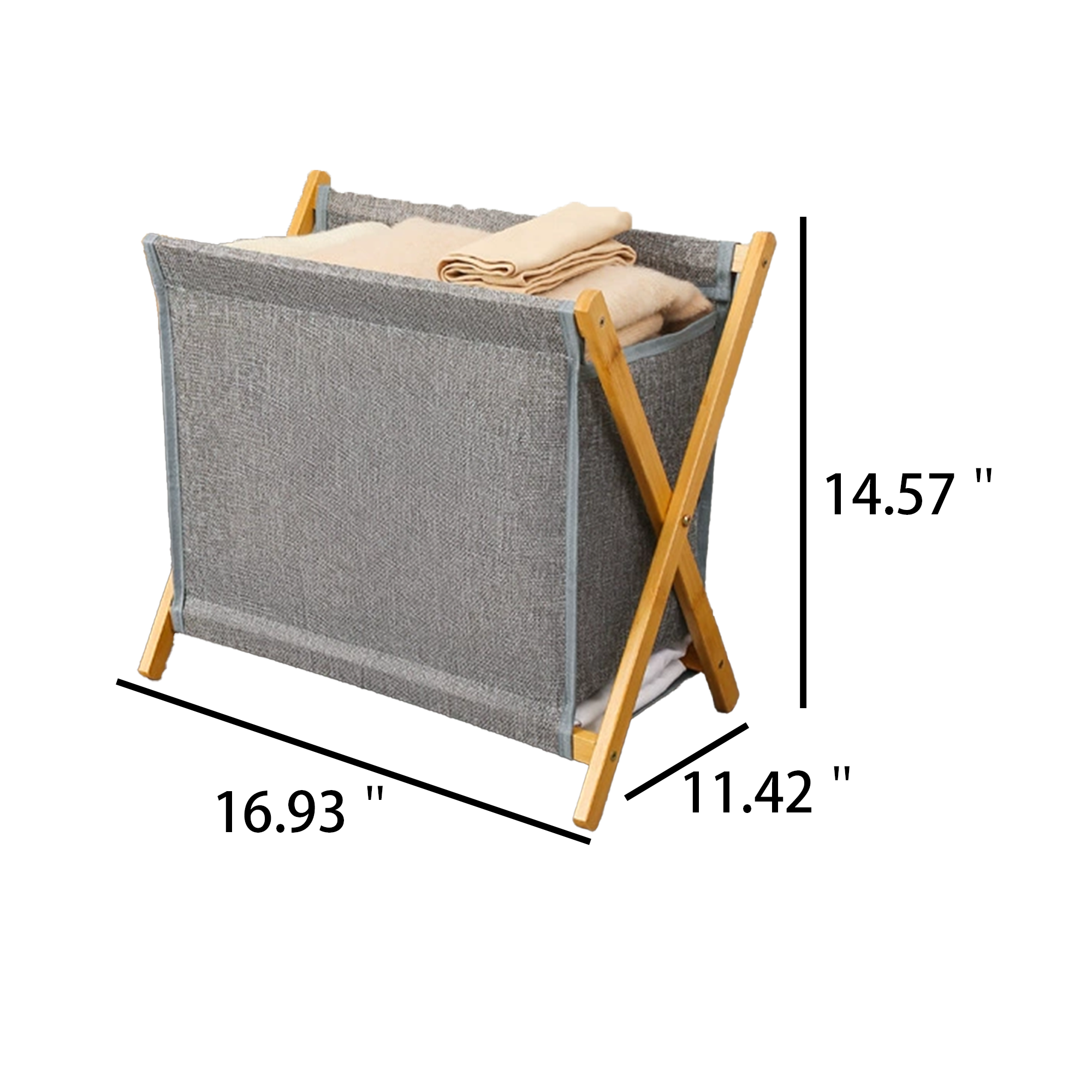 Fabric Laundry Bin with Bamboo Structure 3