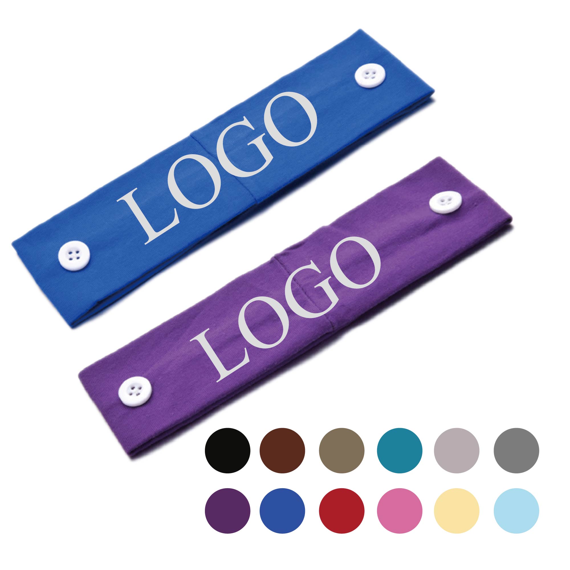 Elastic Fitness Headband with Adjustable Buttons 1