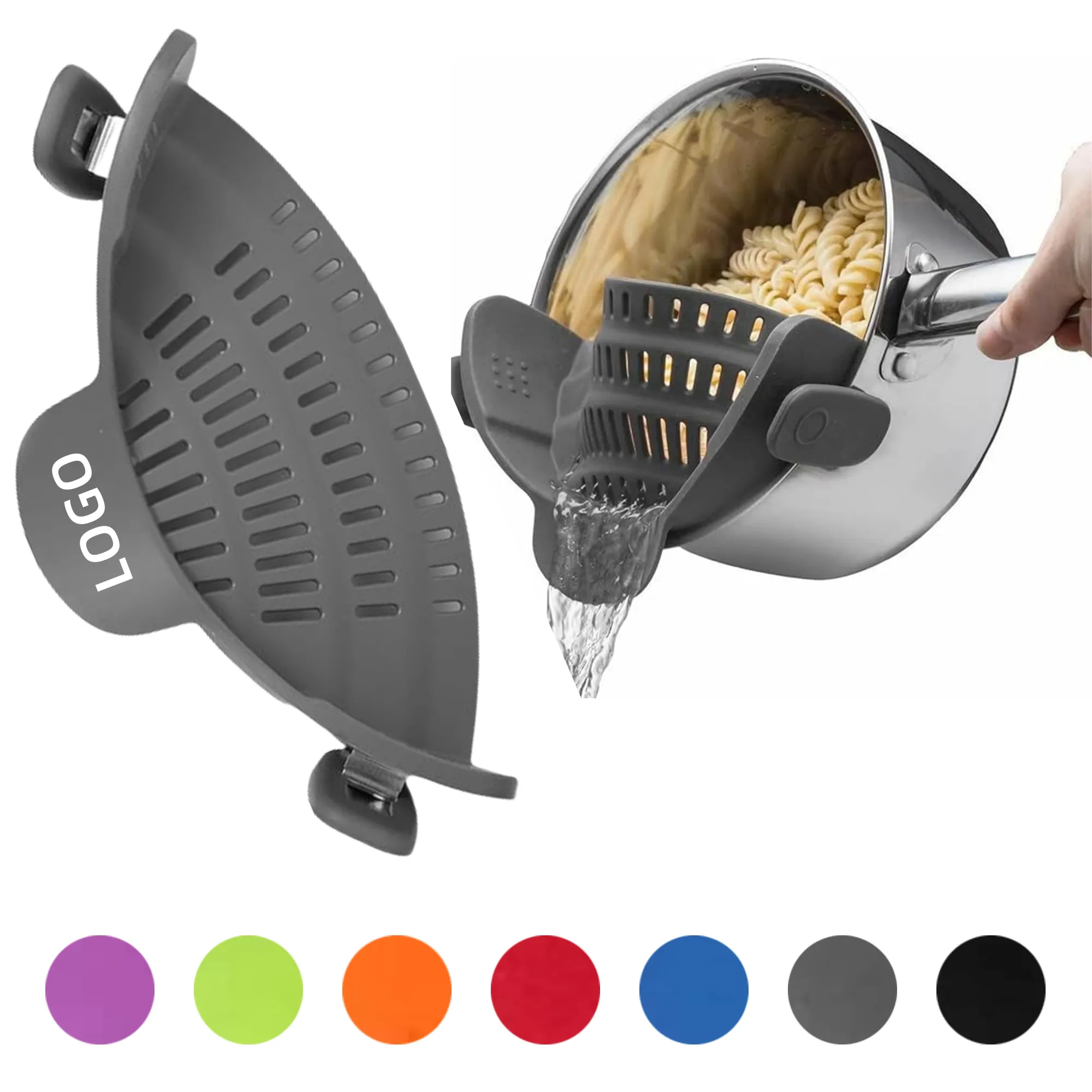 MOQ Kitchen Strain Clip On Strainer for Pots and Pans 4