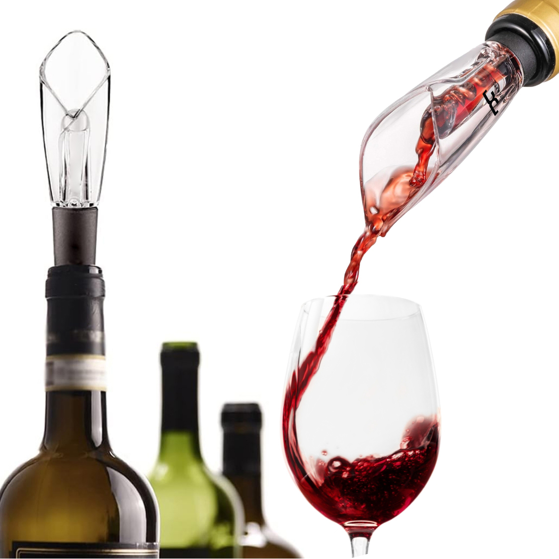 WineVault Tulip-Style Wine Aerator Pourer 5