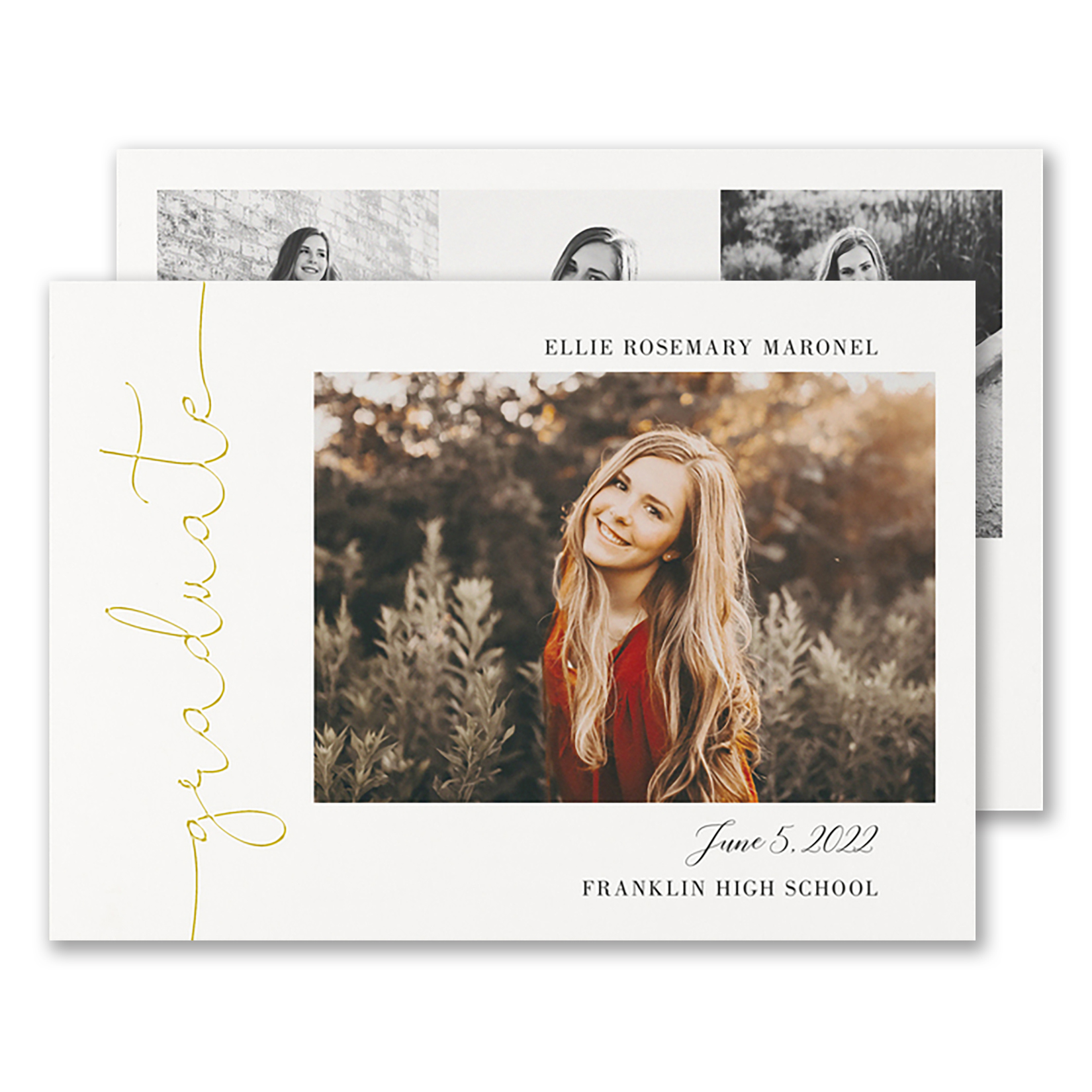 Elegance Abounds Graduation Invitation 1