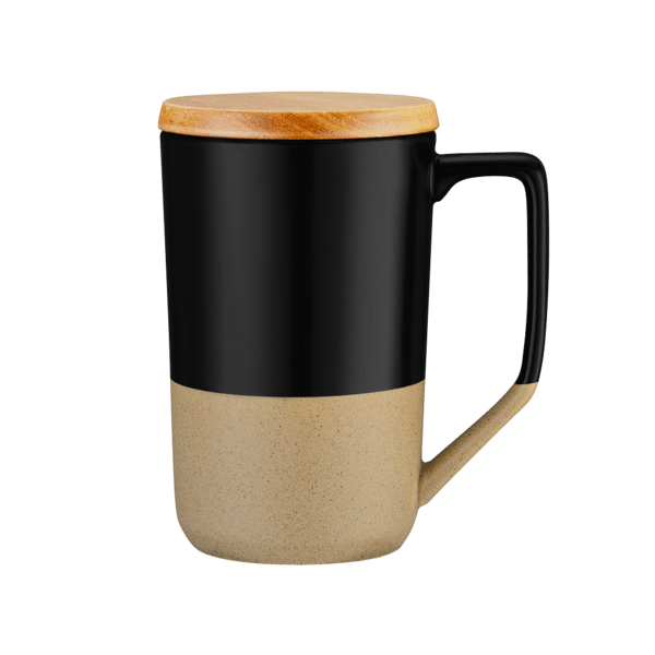 Rochester 15oz Two-Tone Ceramic Mug w/Wood Lid 23