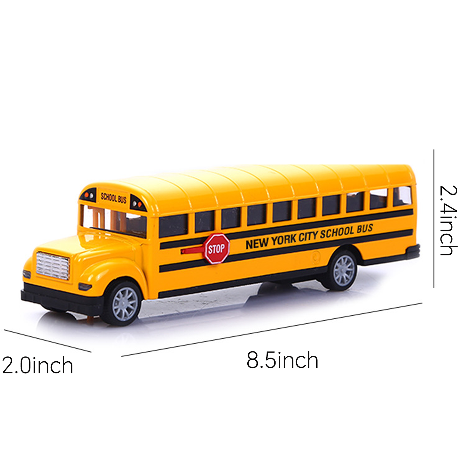Toddlers Alloy School Bus Model Pull Back Toys 5