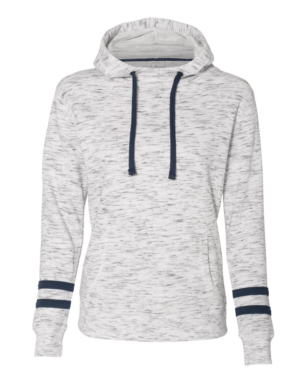 Women's Mélange Fleece Striped-Sleeve Hooded Sweatshirt - 8674 8