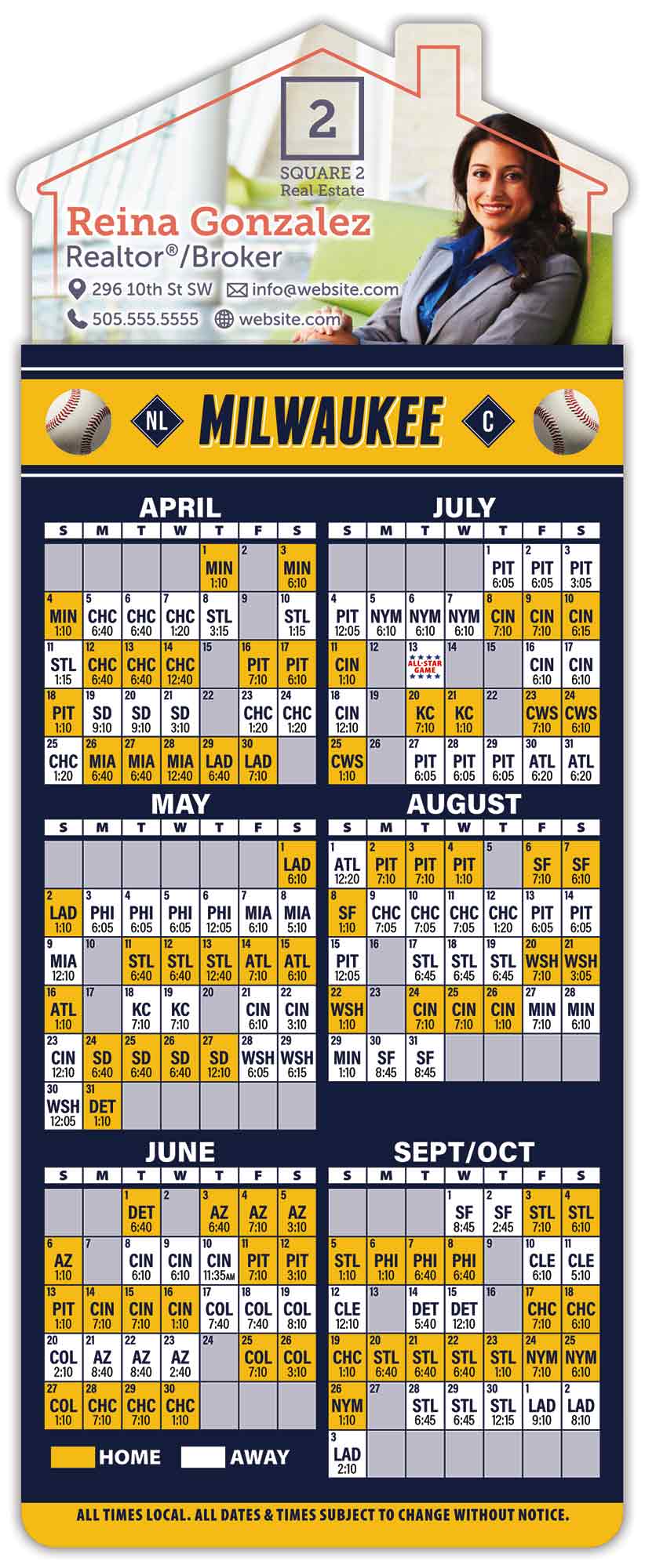Magna-Card House Shape Magnet - Baseball Schedules (3.5 x 9) 1