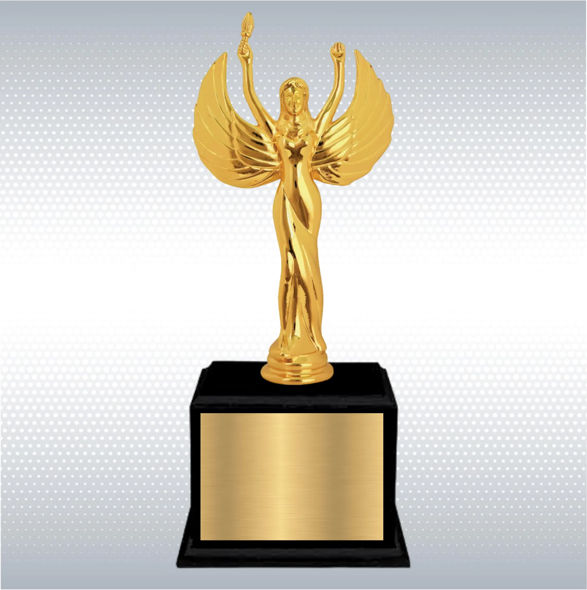 12 3/4" Metal Female Victory on Matte Black Finish Base 6