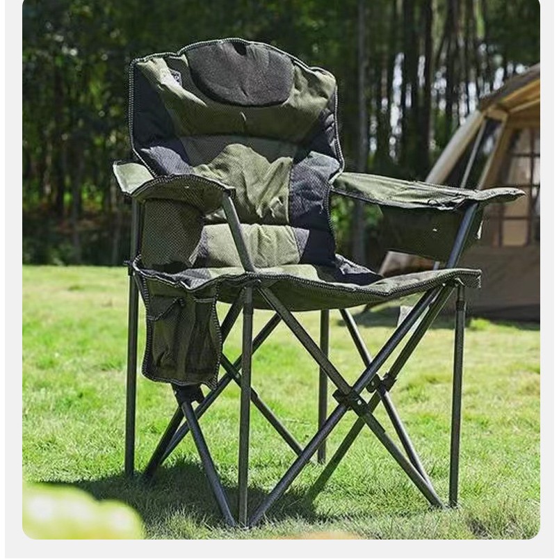 Oversized Padded Camping Chair with Cooler Bag 3