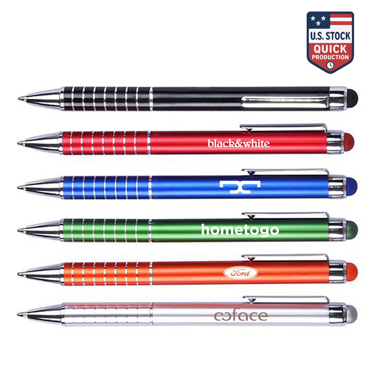 Aluminum Ballpoint Pen W/Color Matching Stylus 8