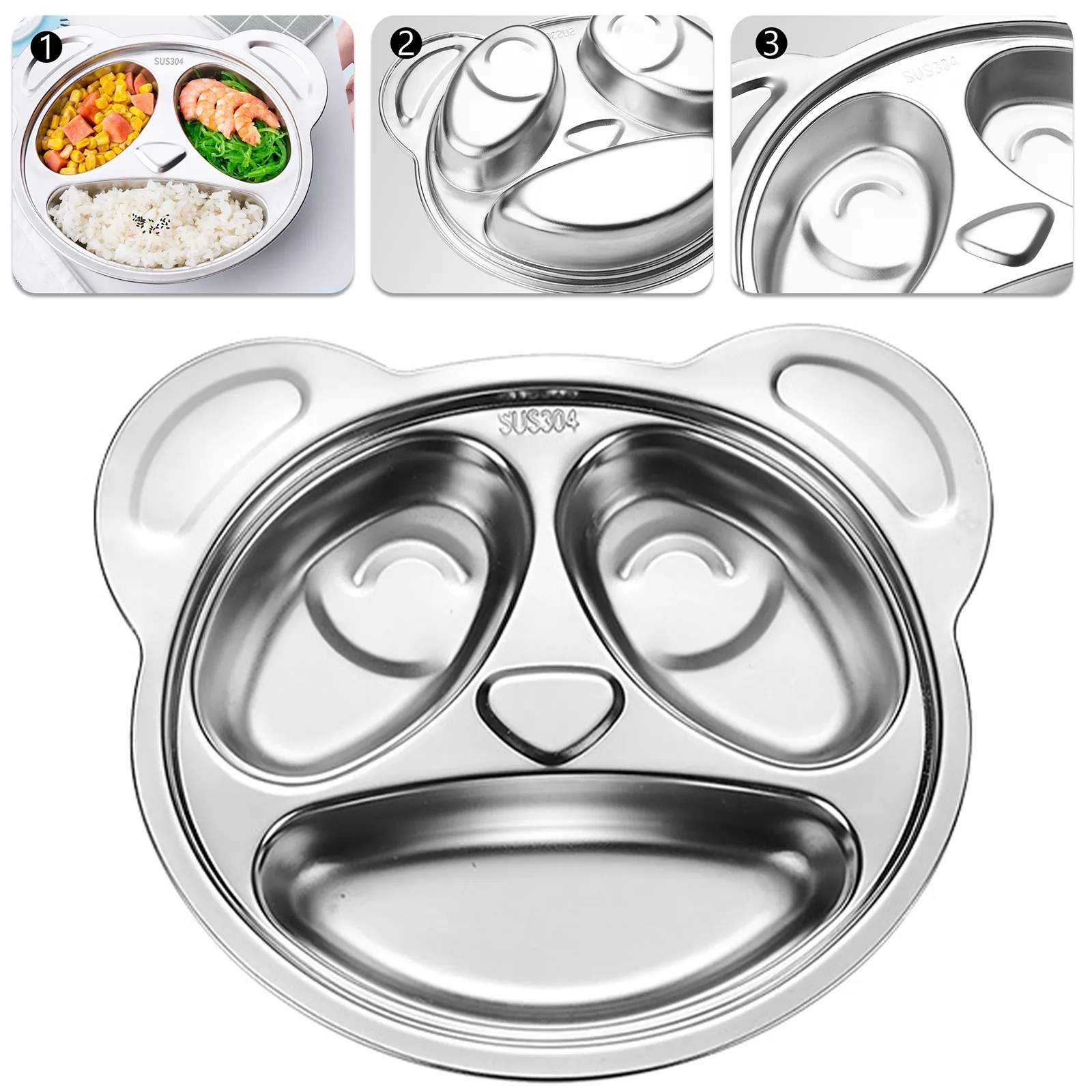 Panda Design Divided Dinner Plate 1