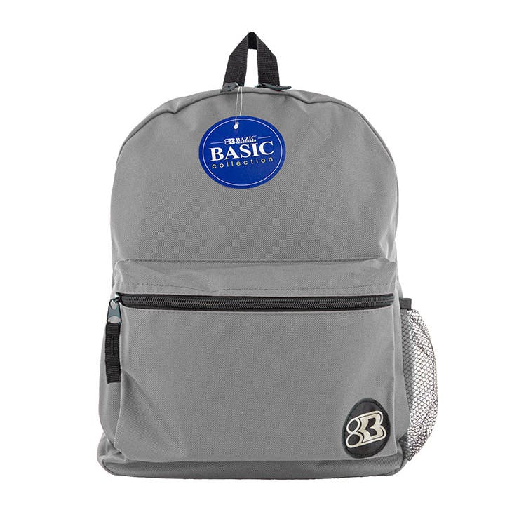16" Basic Backpacks - Gray Mesh Pocket 2
