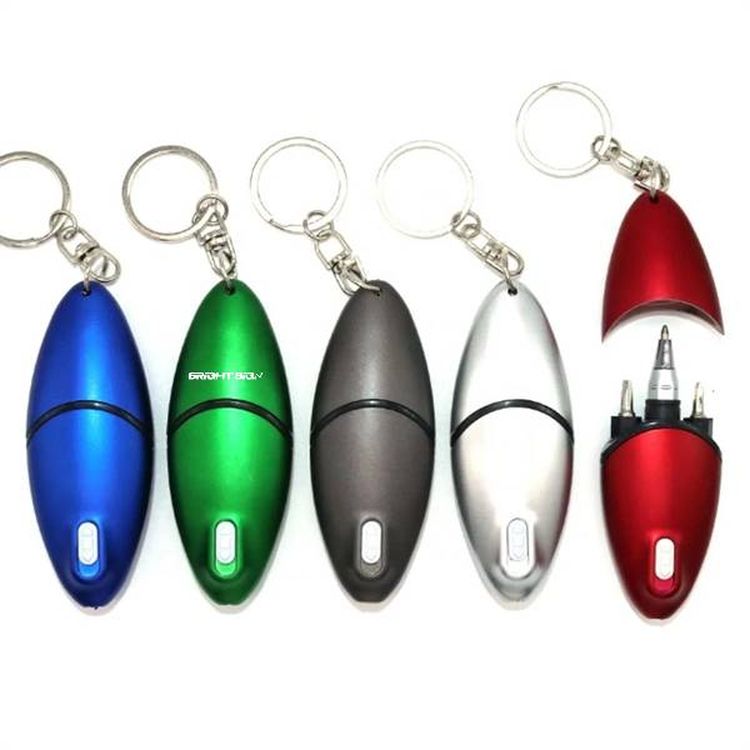5-in-1 LED Light Ballpoint Pen Keychain 2