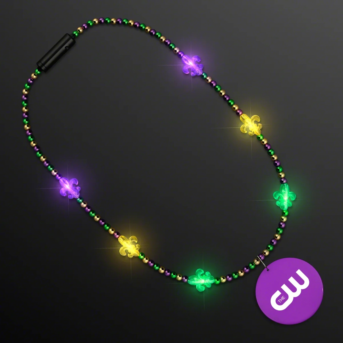 Light Up Fleur de Lis Jewelry, Mardi Gras Medallion 5