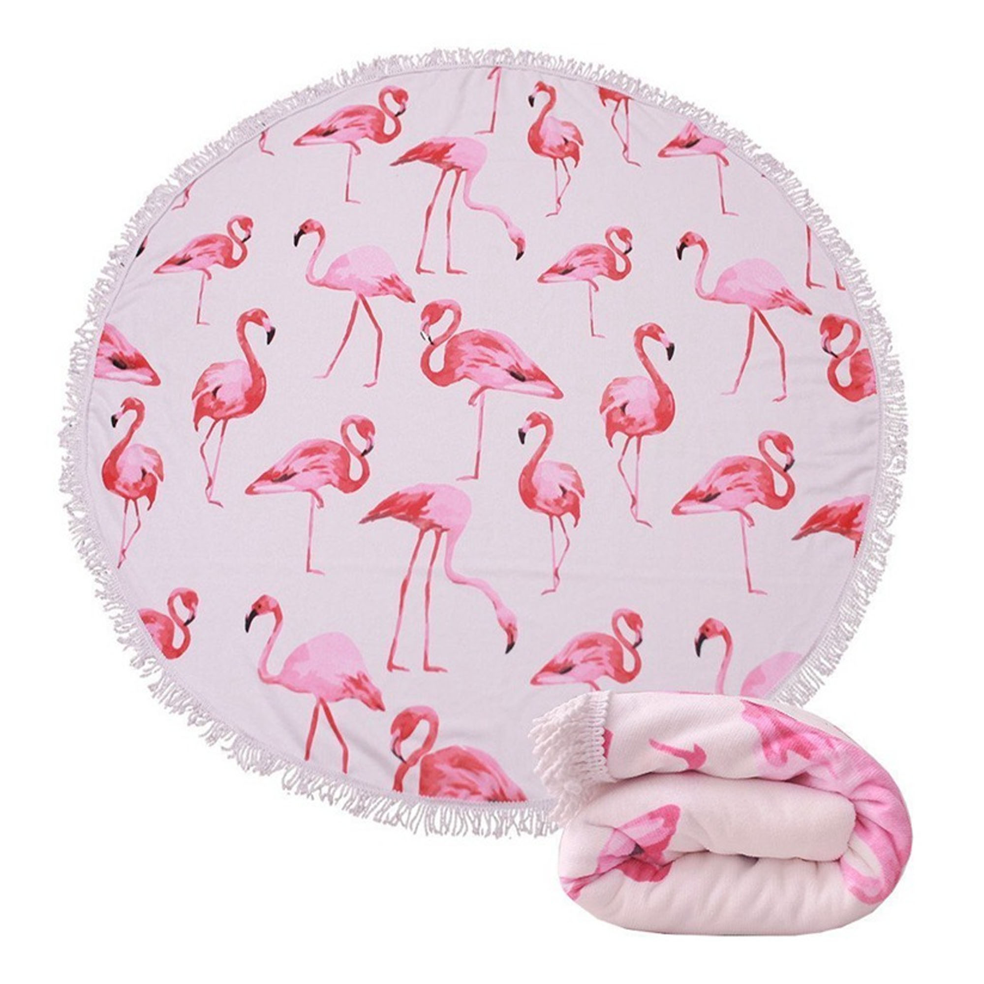 Round Beach Towel with Tassels 2