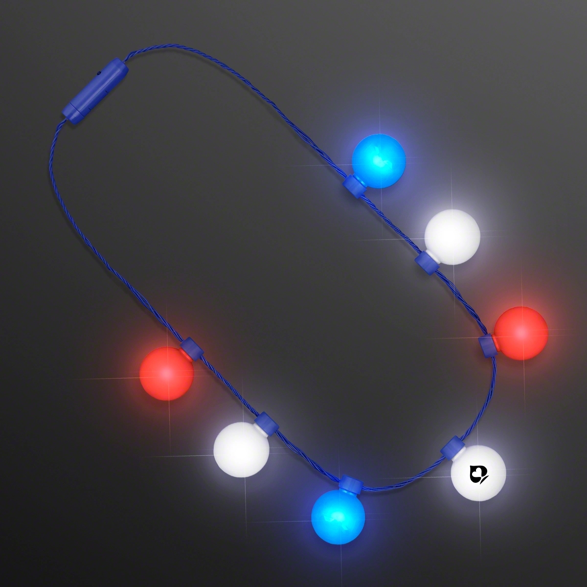 Red White & Blue Light Globes Necklace 3