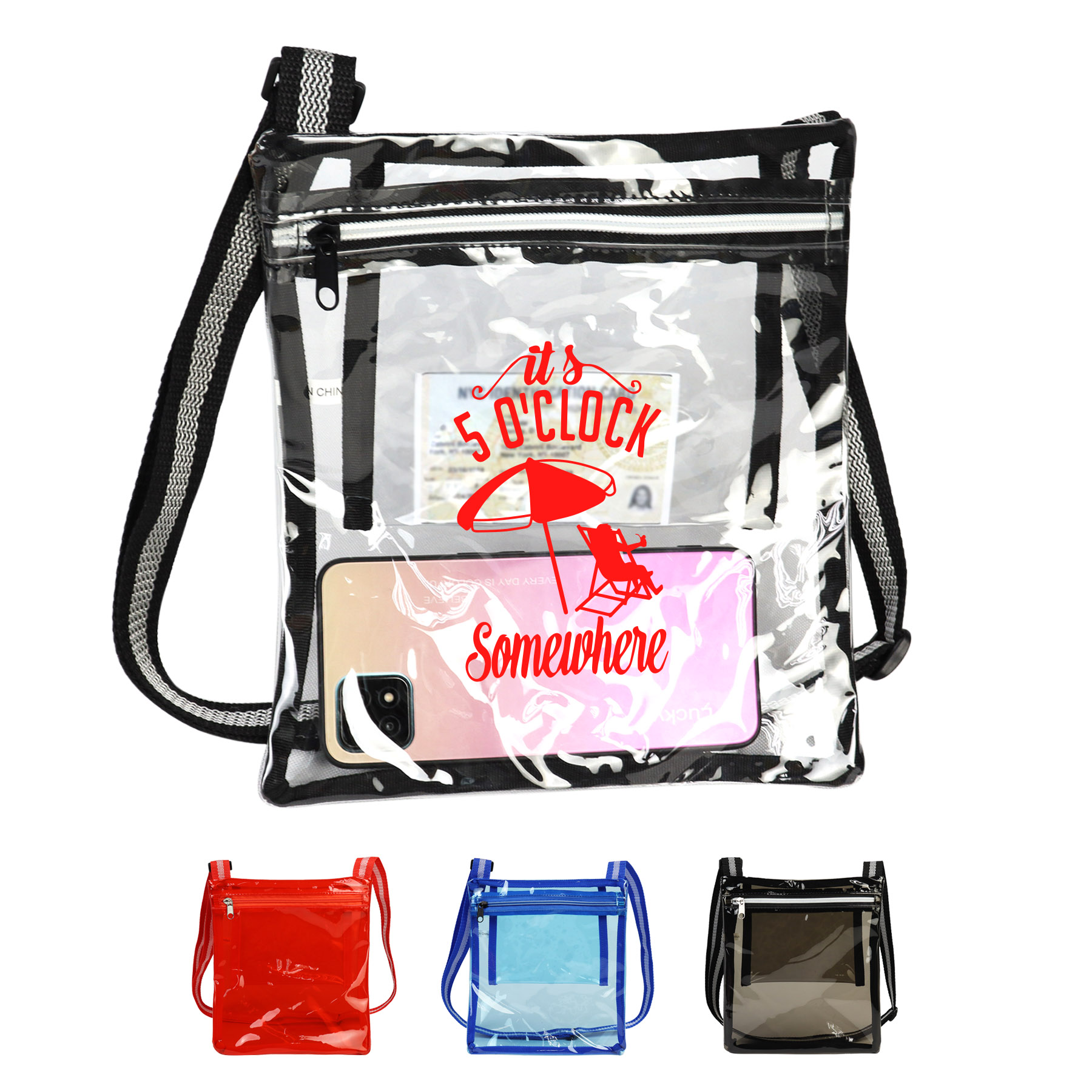 Clear Travel Zipper Messenger Satchel Bag 4