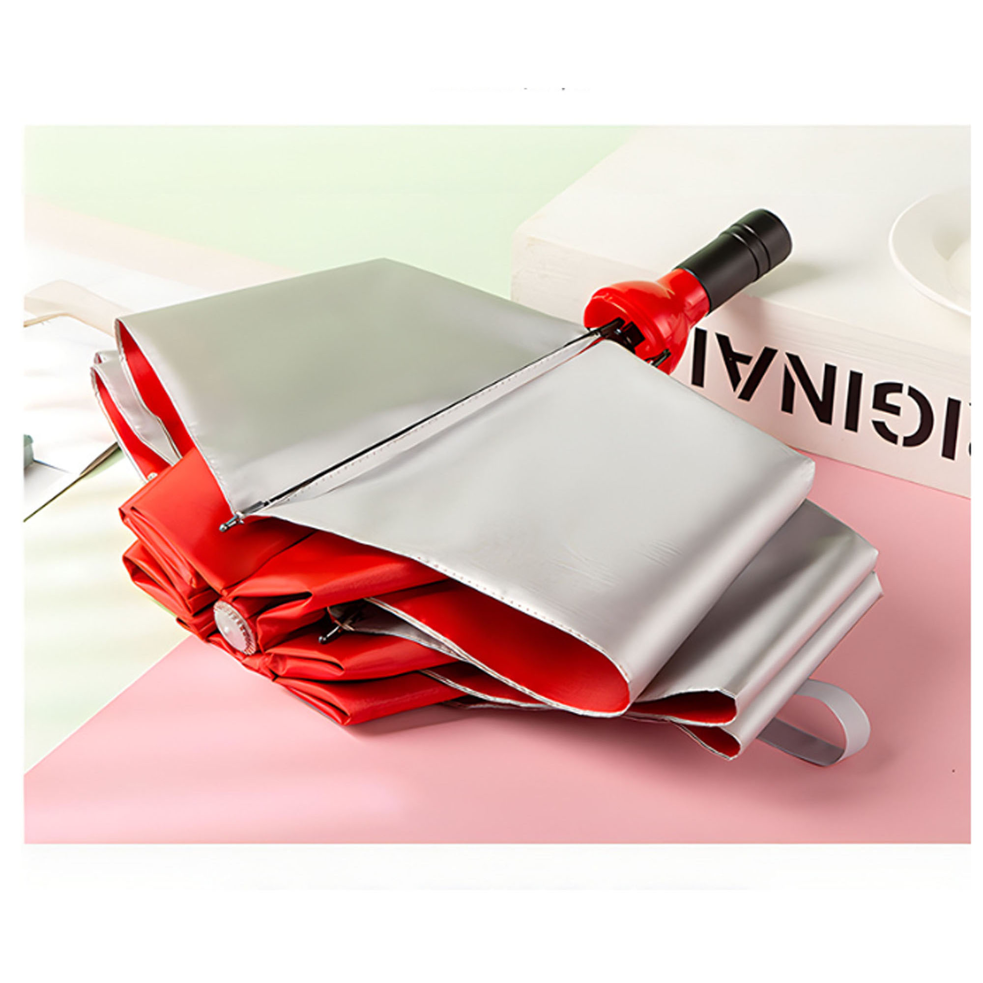 Compact Wine Bottle Folding Umbrella for Sun & Rain Protection 1