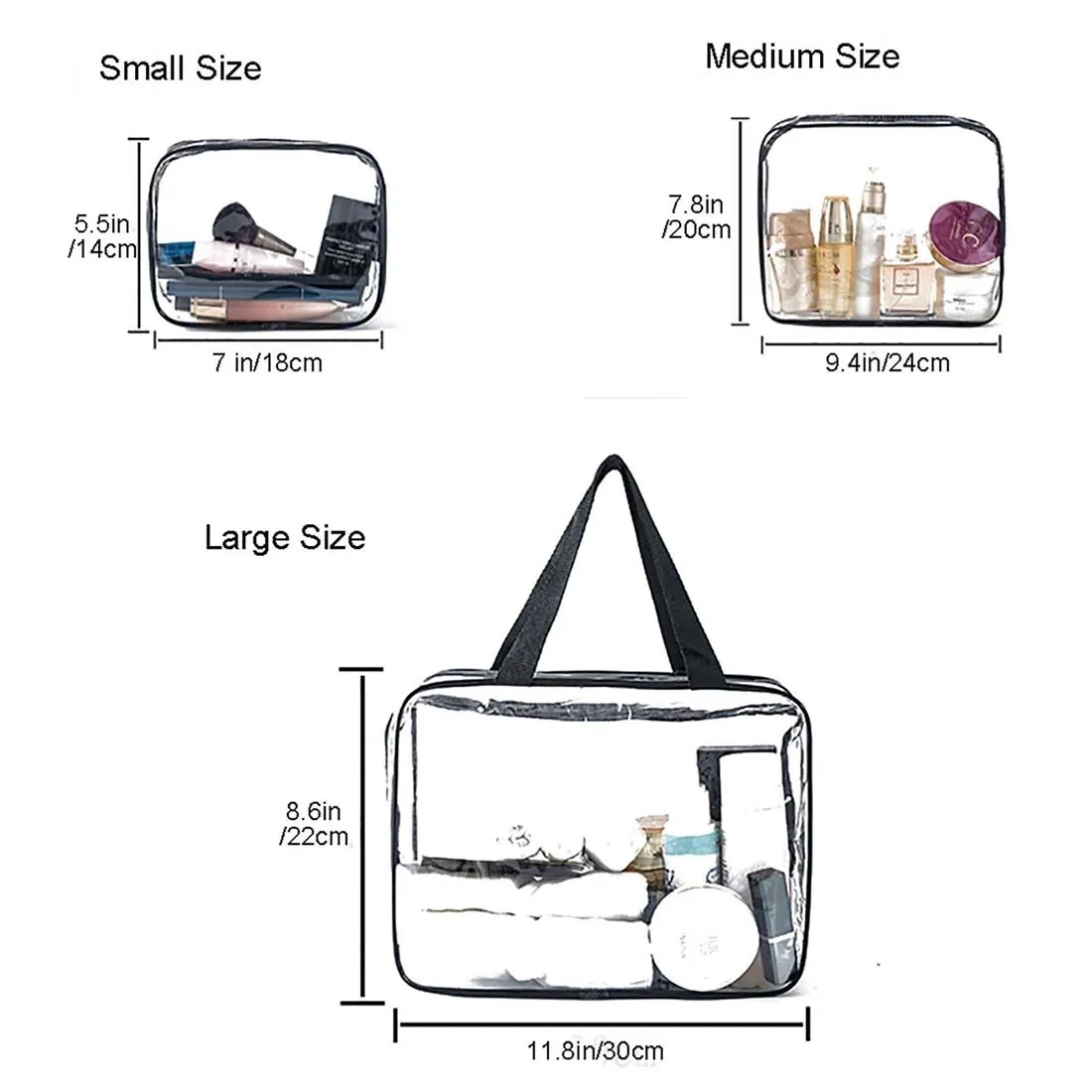 3 in 1 Clear Travel Cosmetic Makeup Bags 4
