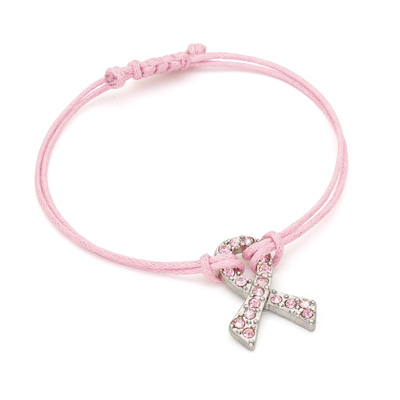 Crystal Breast Cancer Awareness Pink Ribbon Bracelet 8