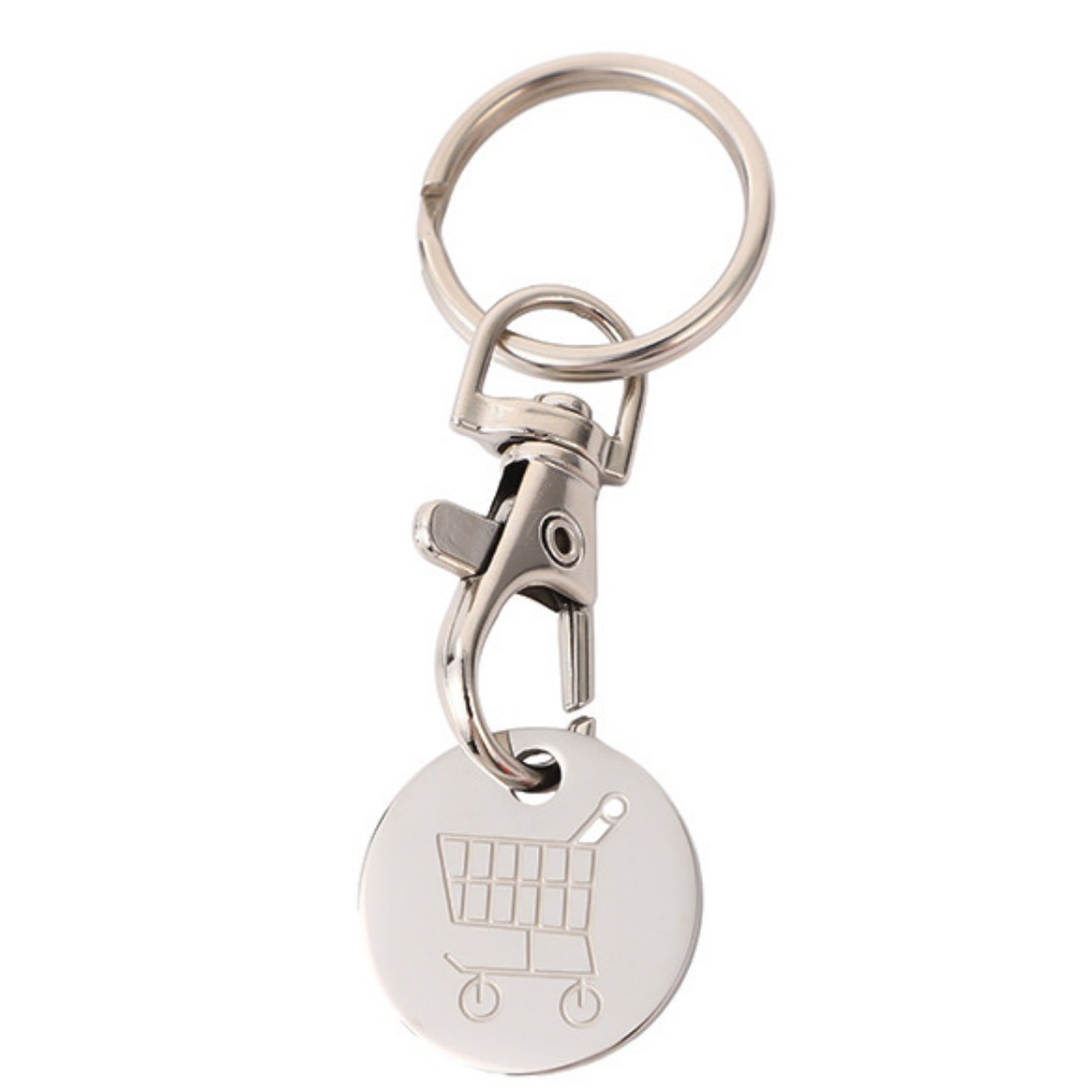 Stainless Steel Shopping Cart Token Keychain 1