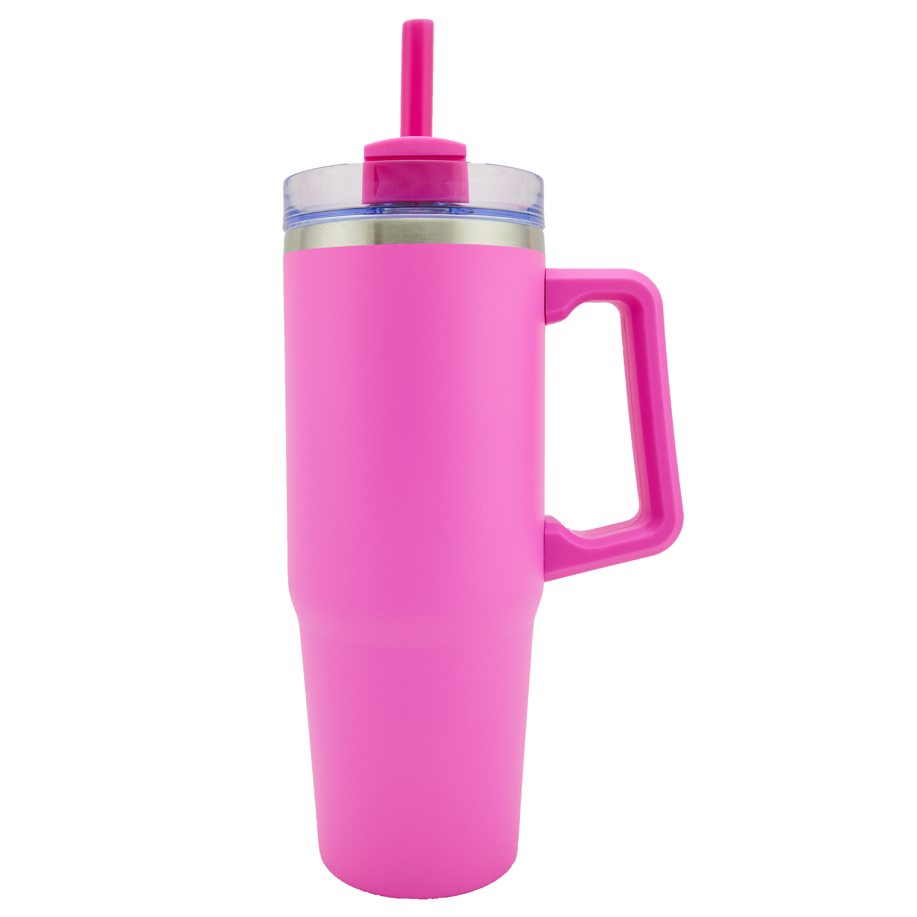 Newport 30 Oz. Double wall Stainless Steel Vacuum Insulated Tumbler w/Handle and Straw (Pink) 4