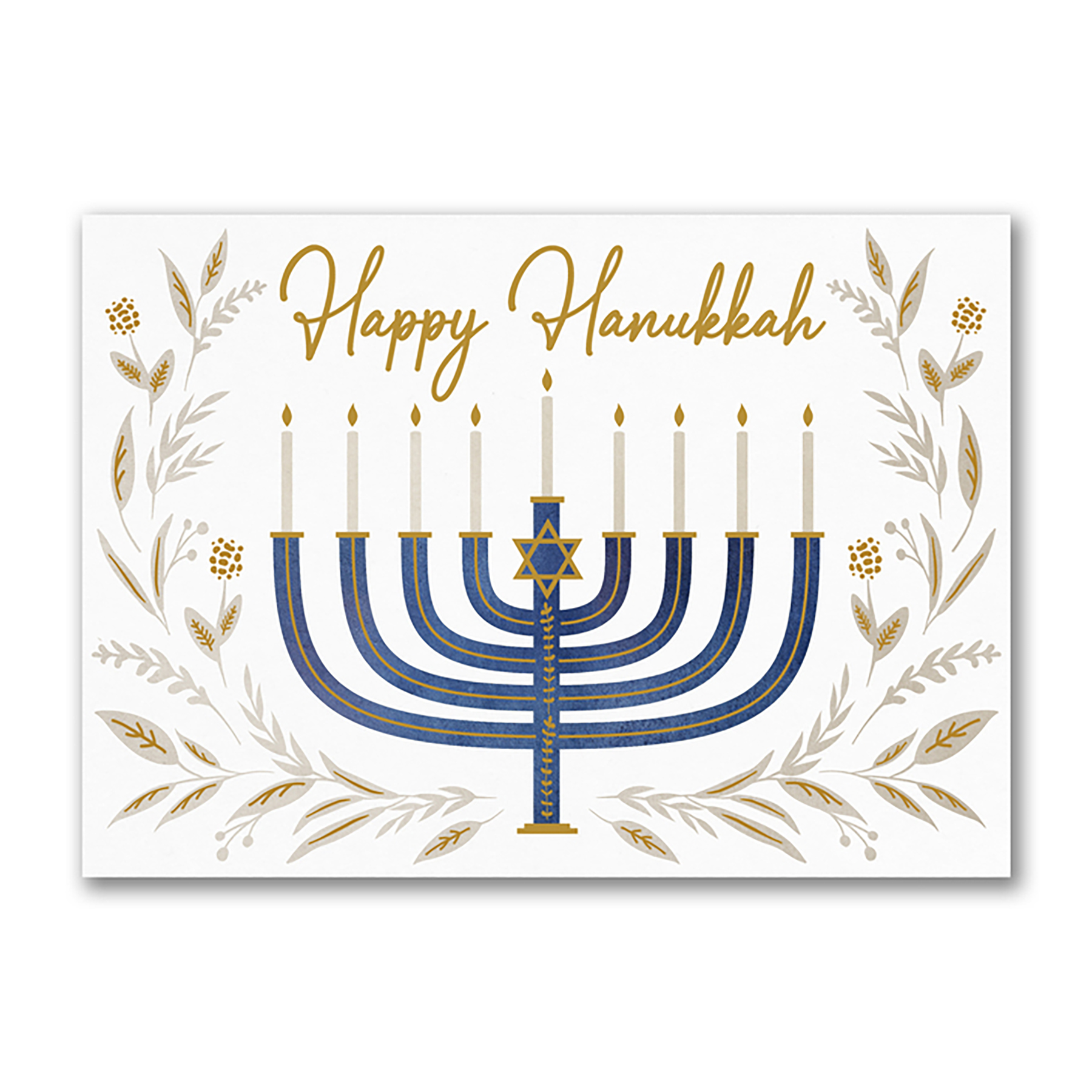 Gilded Menorah Holiday Card 3