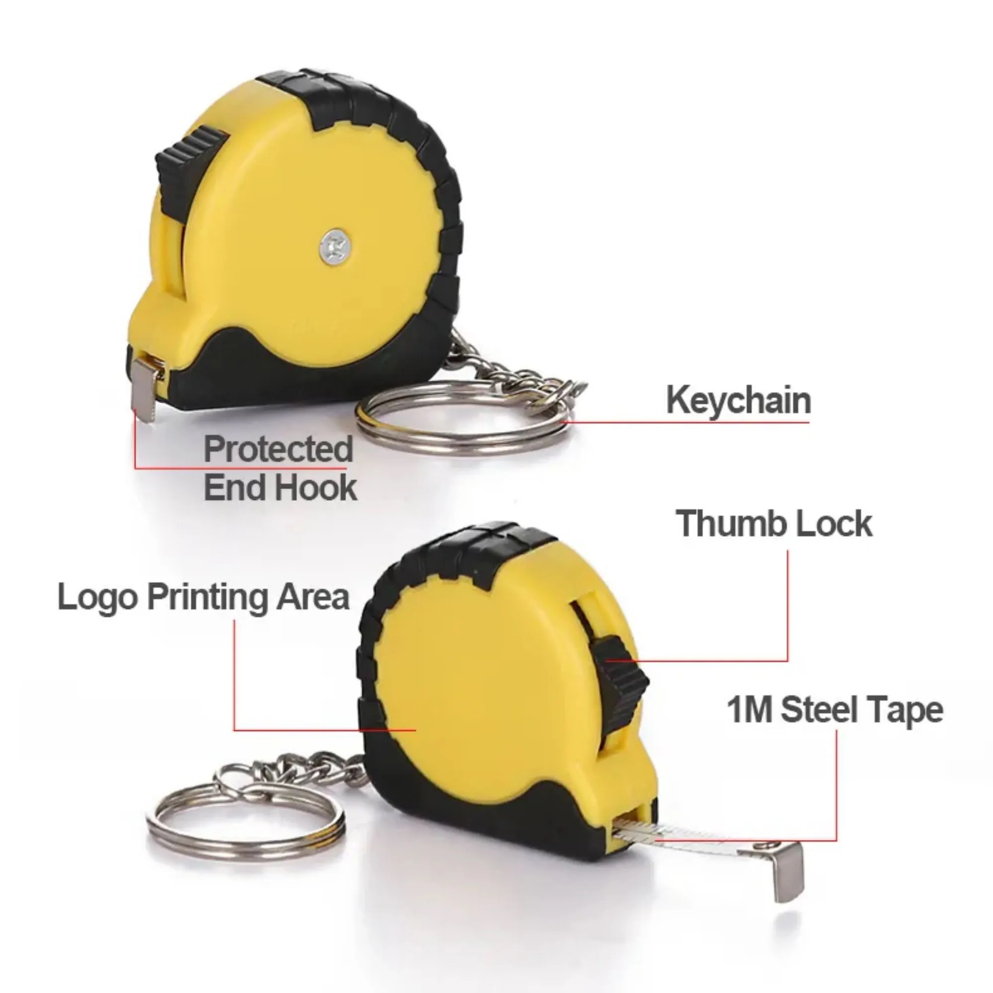 Mini 3ft Metal Tape Measure With Keychain 3