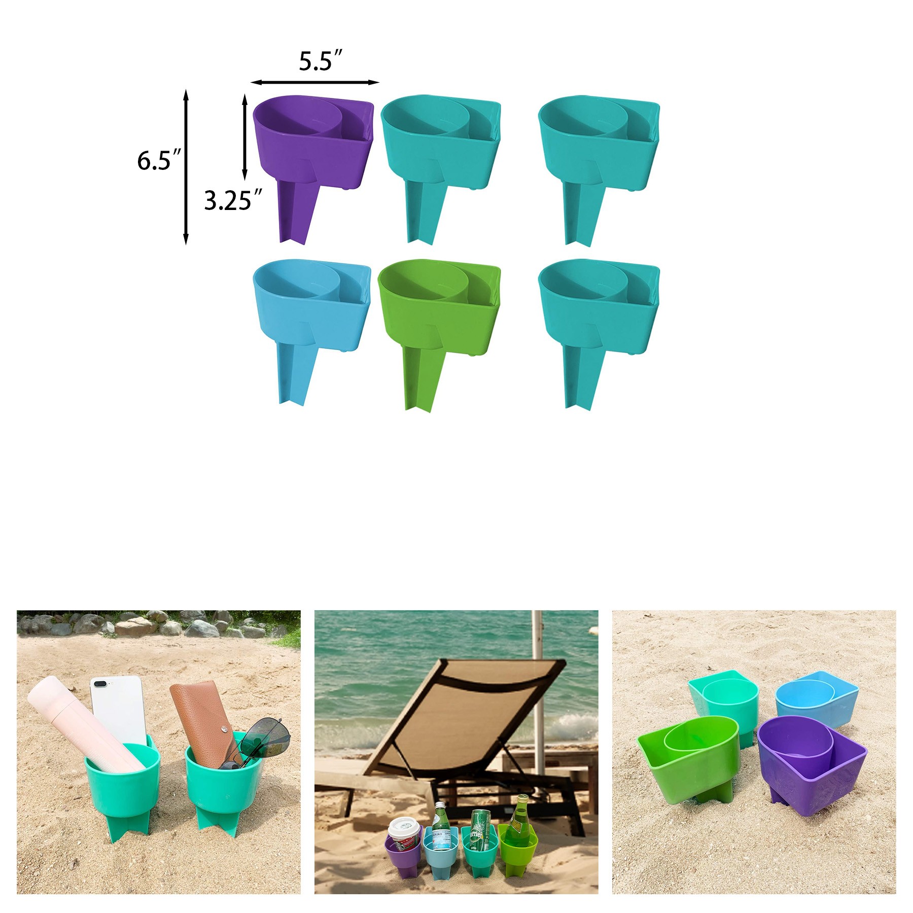 Beach Cup Holder with Pocket 2