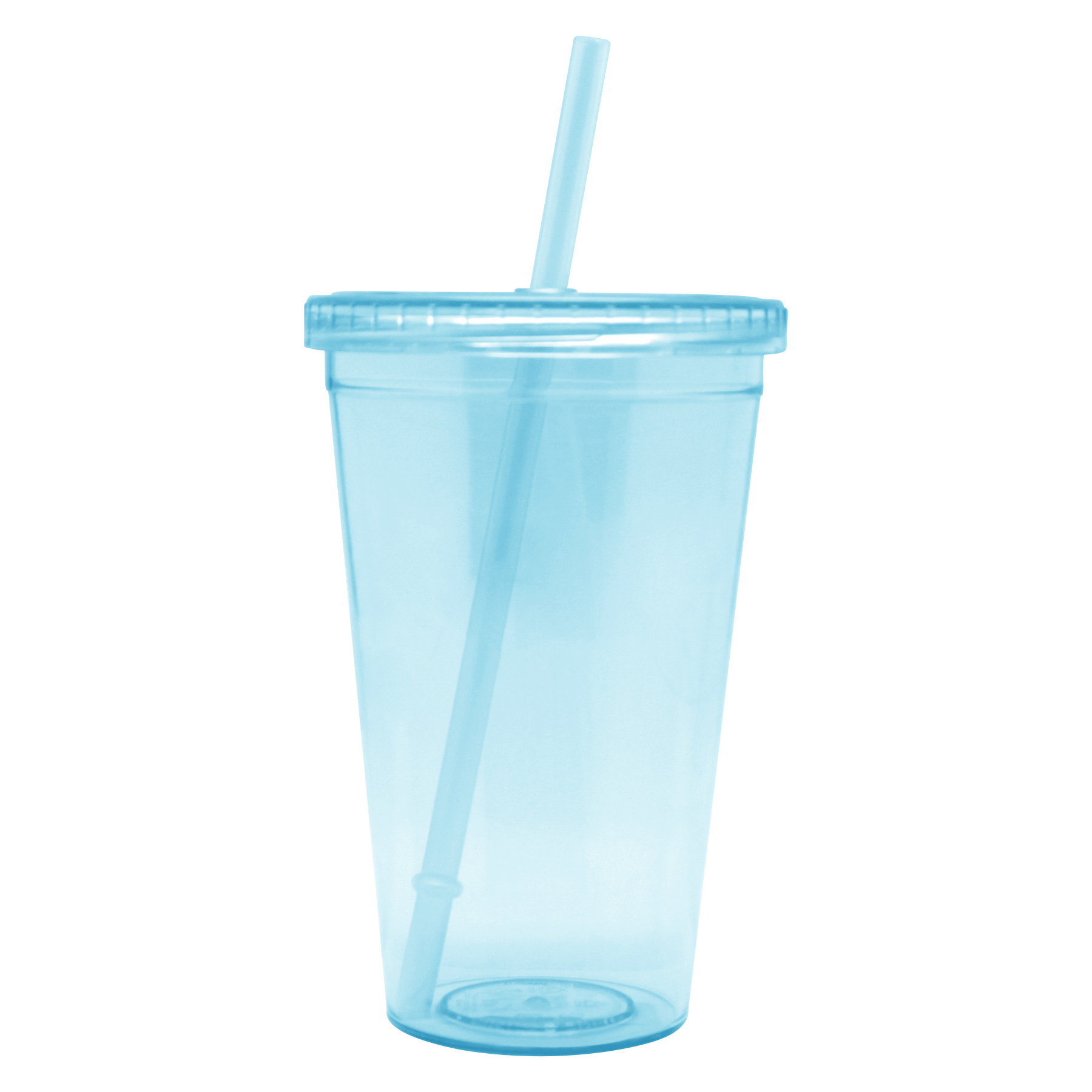 Double Wall Clear Plastic Cup With Lid And Straw 5