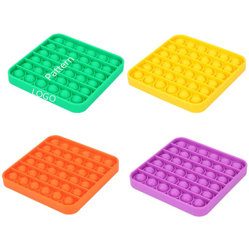 Square Pure Color Push Pop Bubble Fidget Sensory Toy 5