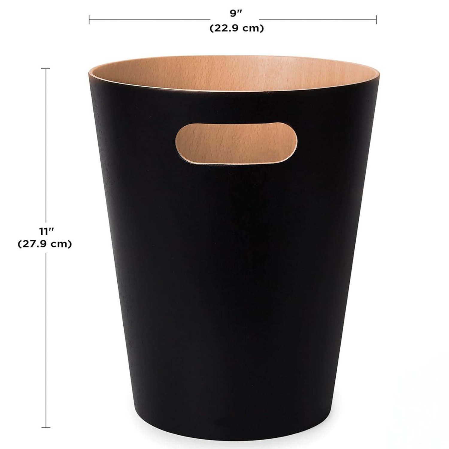 Simple Wooden Uncovered Trash Can for Home Living Room 3