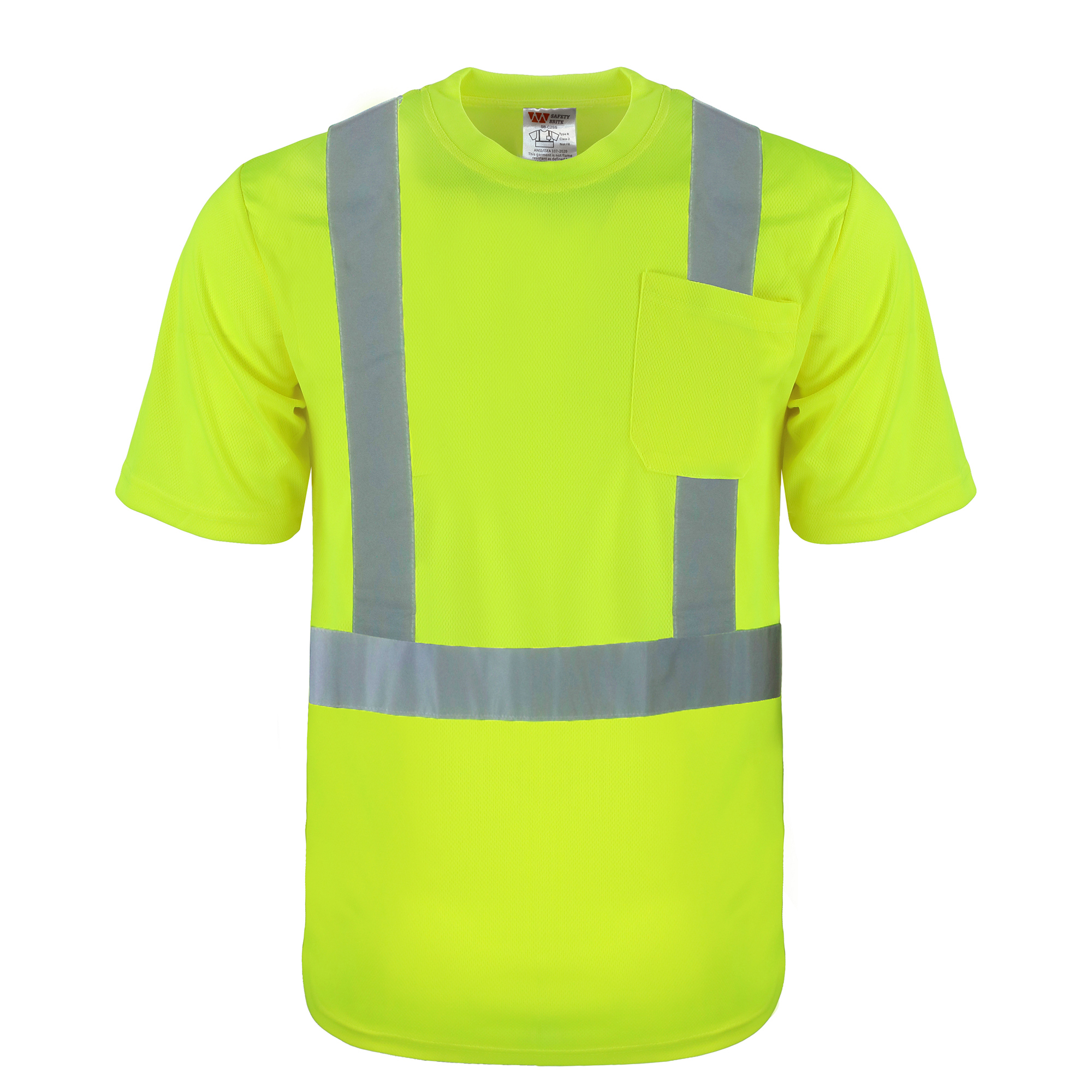 Safety Brite SB-C2SS Class 2 Short Sleeve HI VIS T-Shirt 1