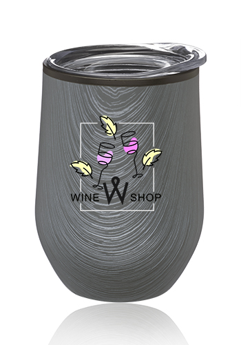 12 oz. Palmera Stemless Wine Glasses with Lid 4