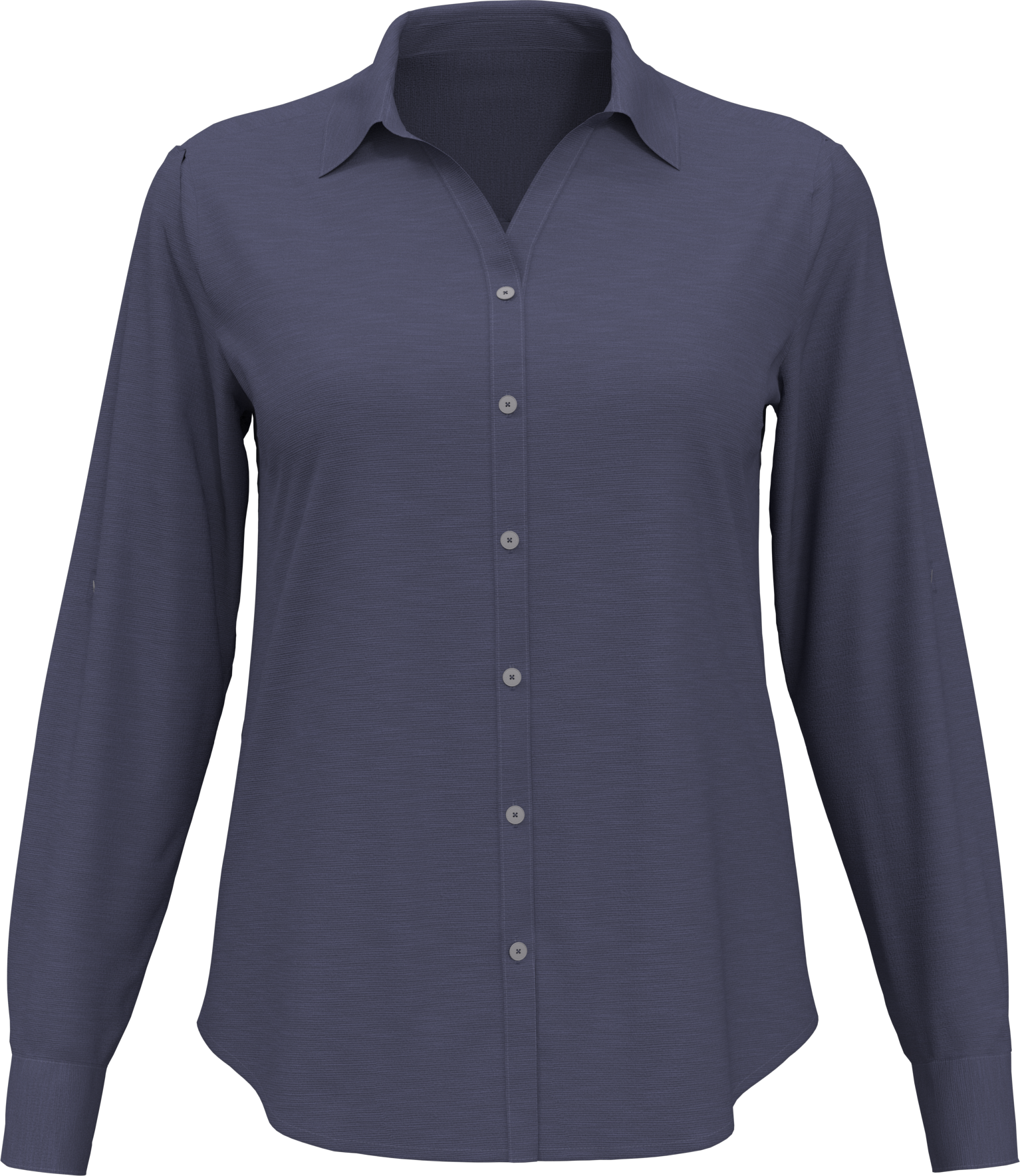 Heather Woven Long Sleeve Button Down Shirt 17