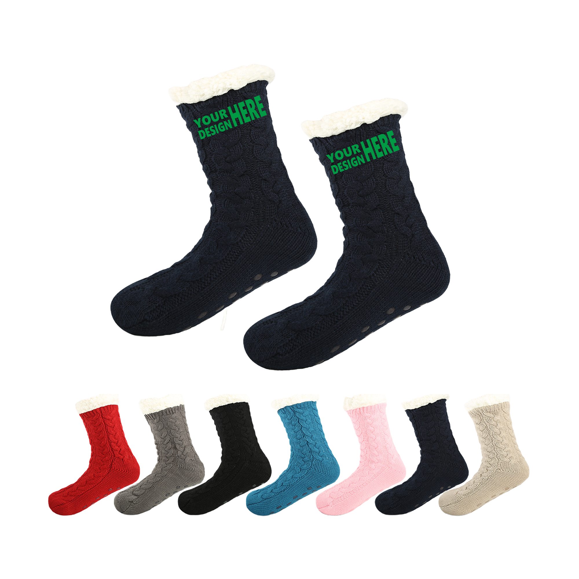 MOQ50 Custom Anti Slip Plush Sleep Socks For Comfort 3