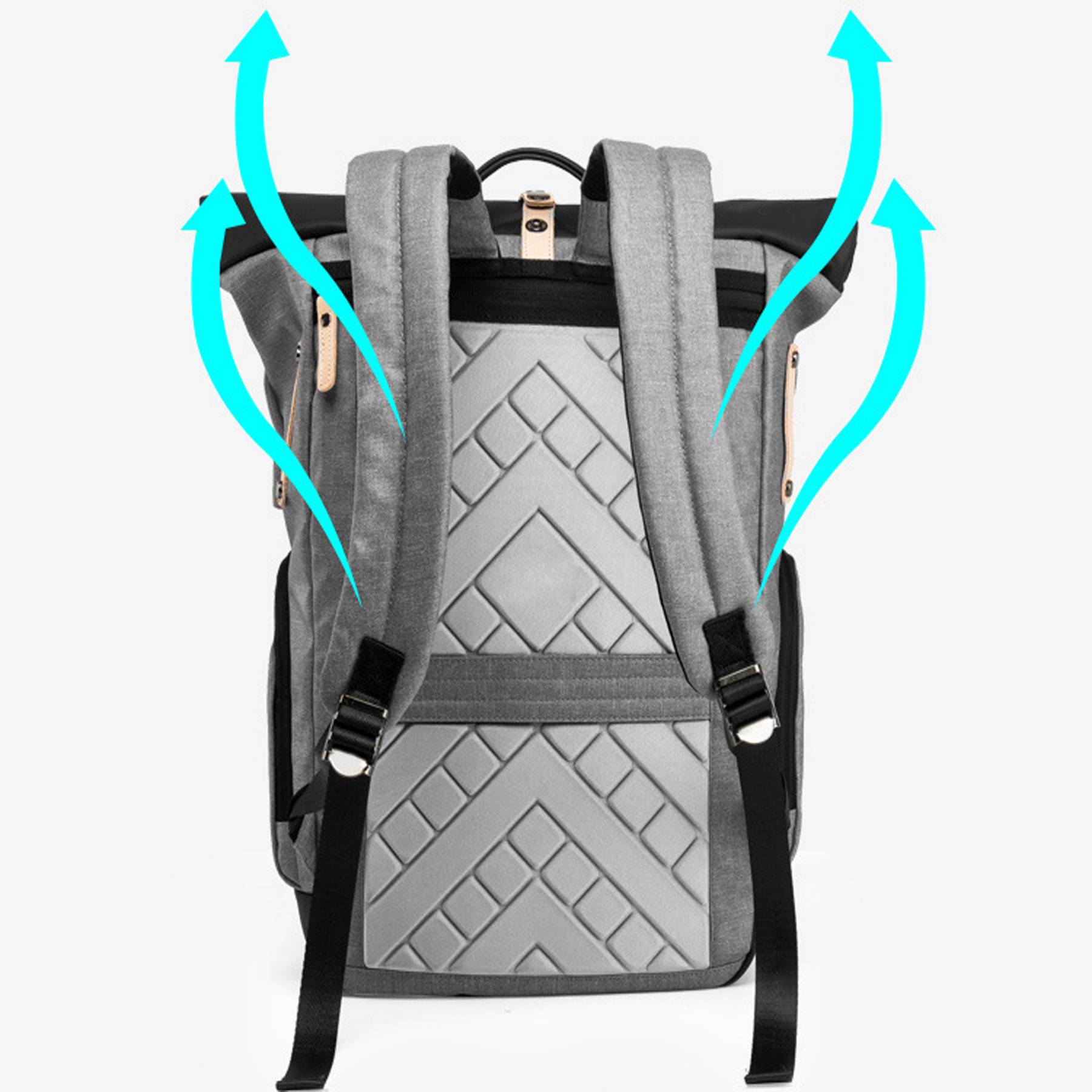 Men's waterproof outdoor travel backpack with charging port 4