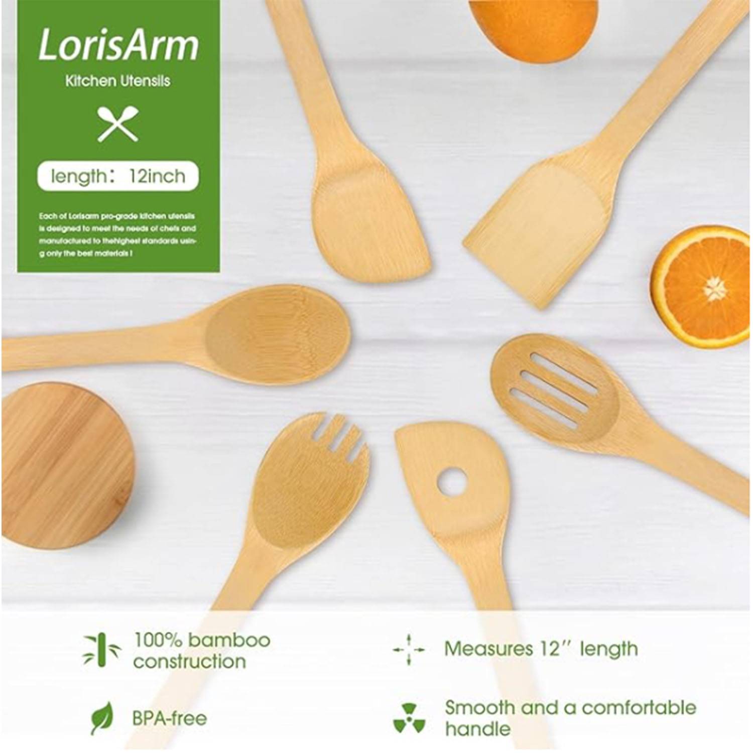 6pcs Bamboo Kitchen Utensils 7