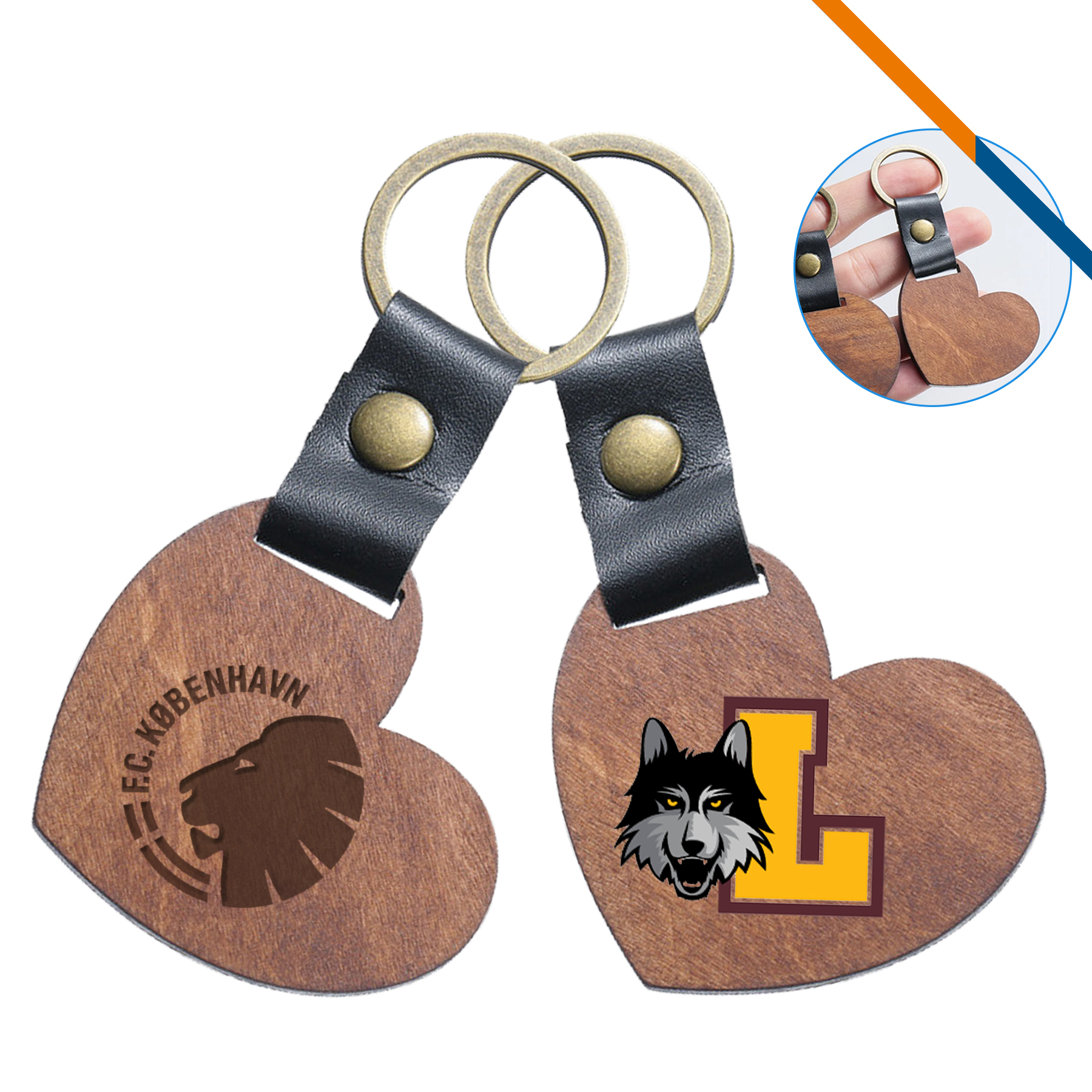 Heart Wooden Key Chain 2