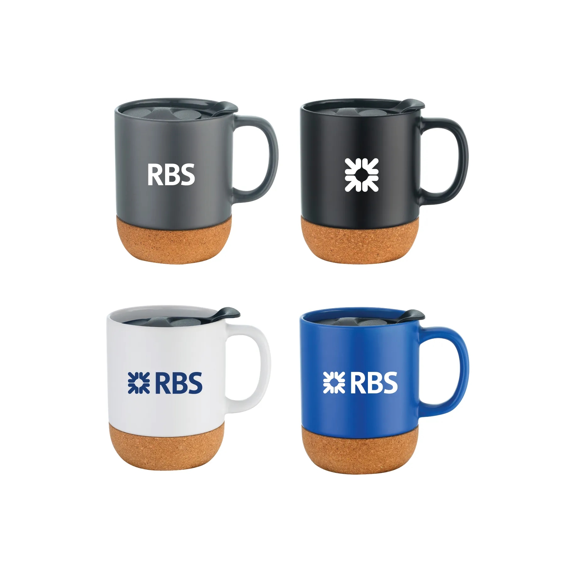 12oz Cork Base Ceramic Mug w/ Lid