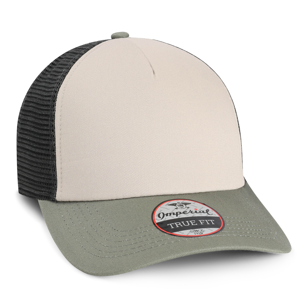 Imperial 1287 5-Panel North Country Trucker Hat w/ Leatherette Patches or Embroidery 23