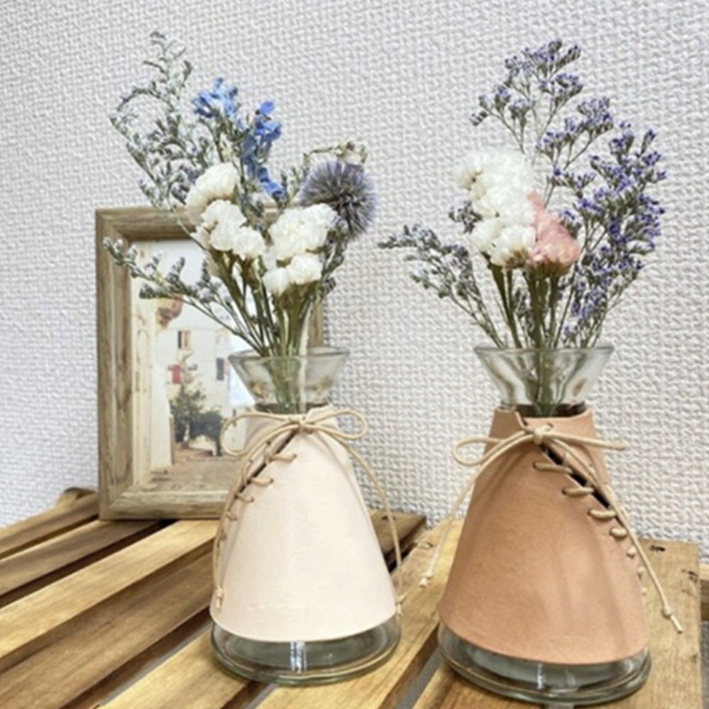 Leather Weave Flower Vase Cover Holder 5