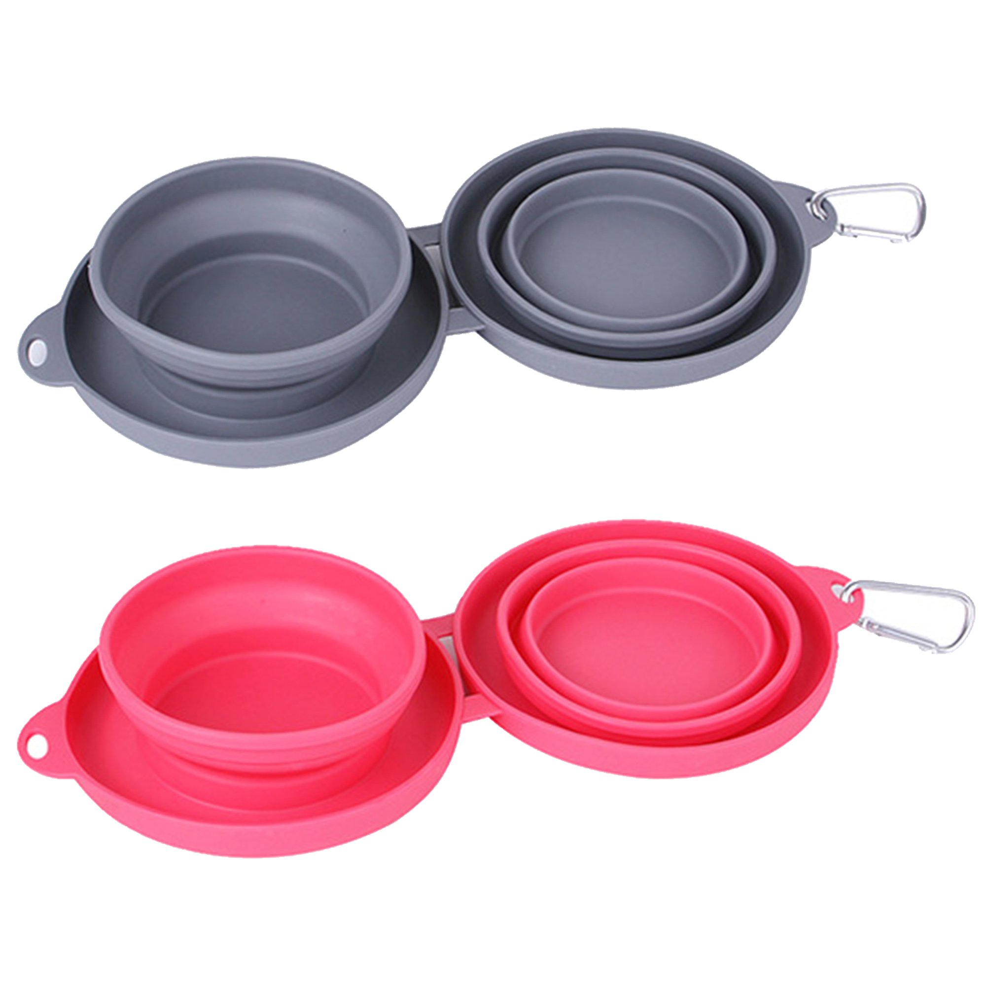 Pet Outdoor Tpe Portable Foldable Two-Bowl Feeding Bowl 2