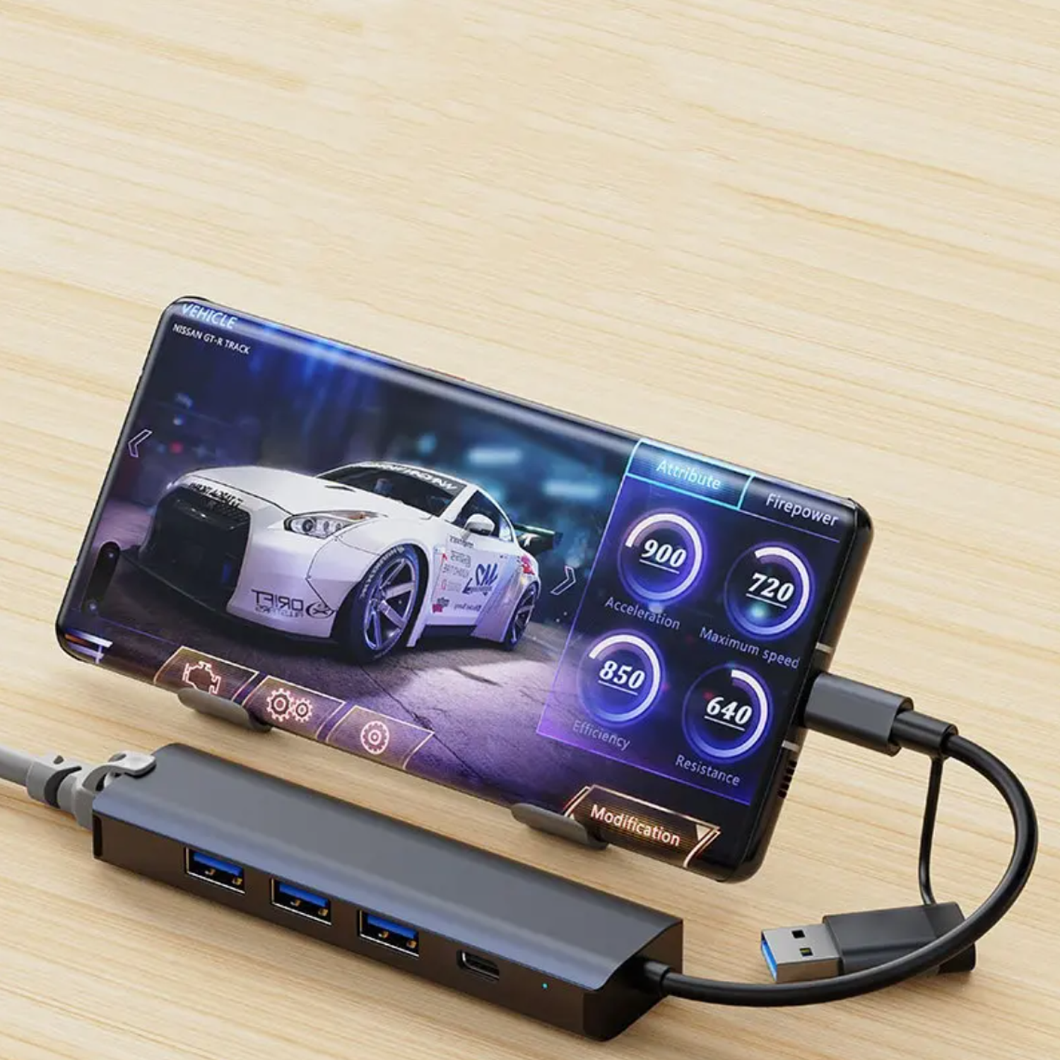 5 In 2 TYPE-C USB 3.0 Docking Station OTG Adapter Ports Hub 4