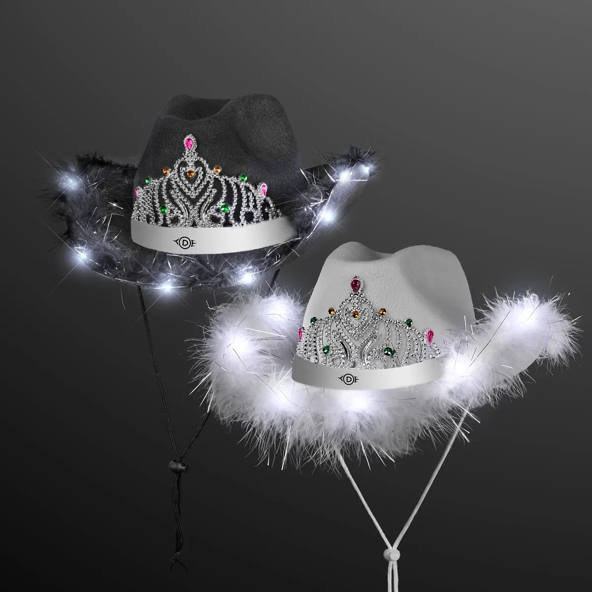 Light Up Cowgirl Hat with White Band 2