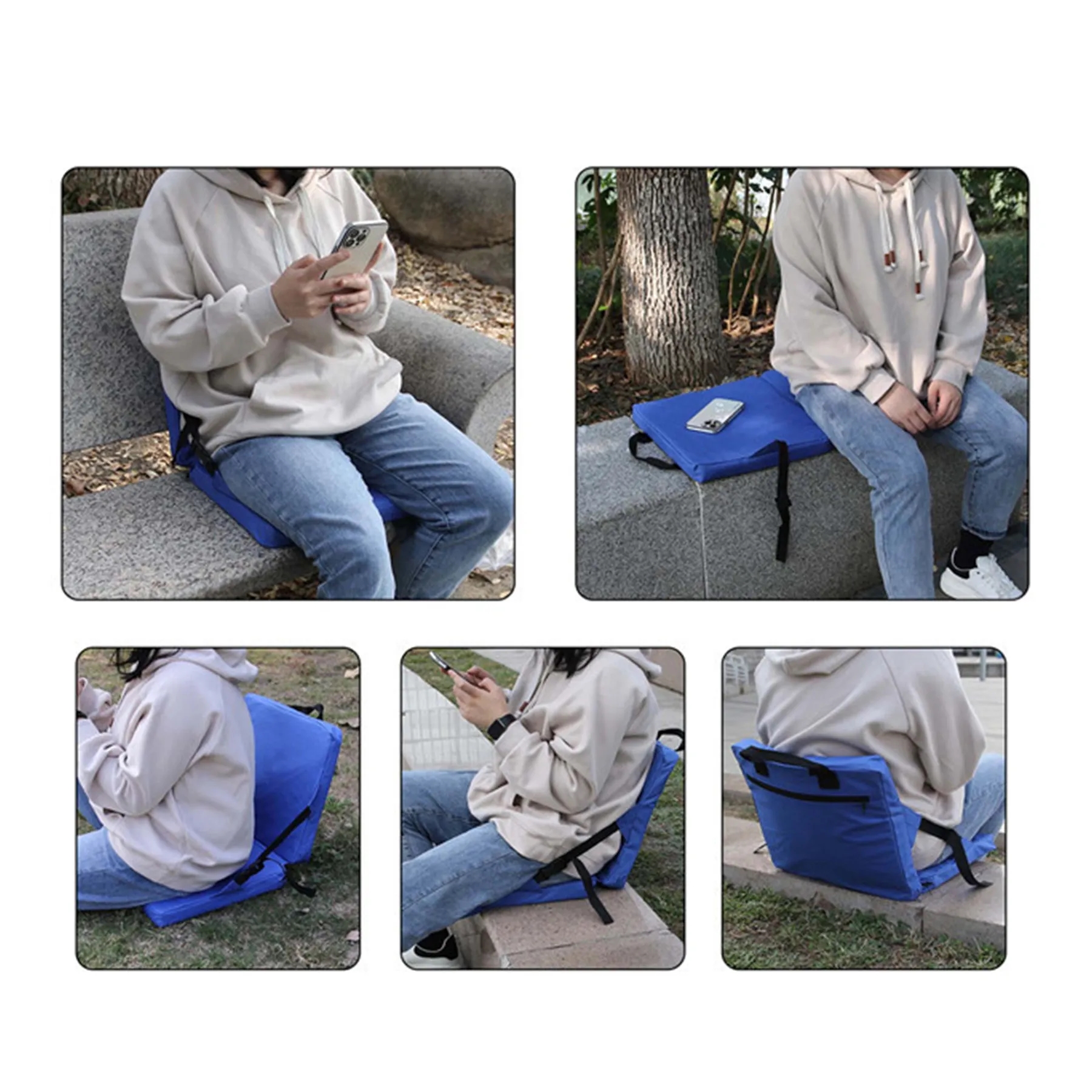 Foldable Stadium Cushion With Back Support 2
