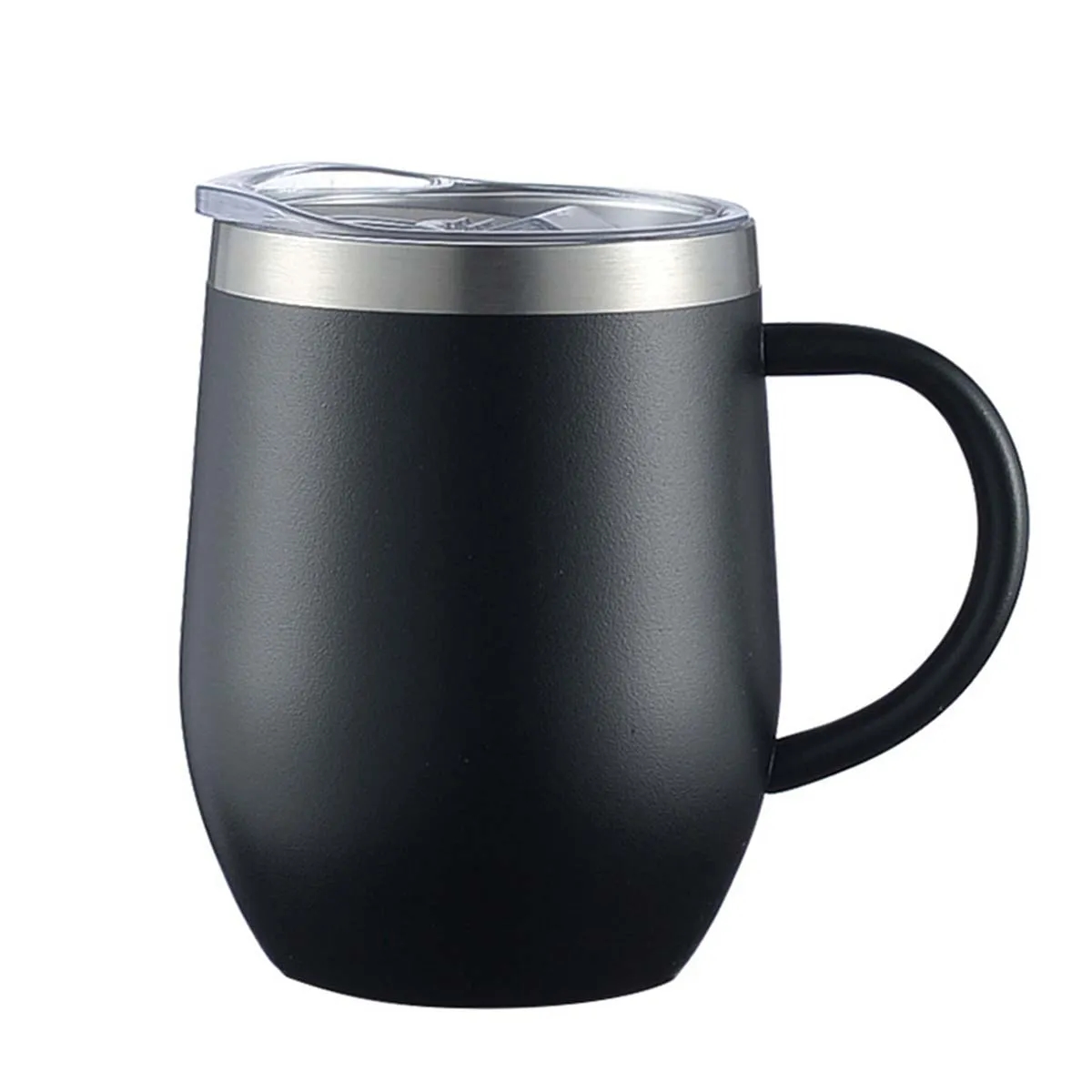 12oz Stainless Steel Insulated Coffee Mug With Lid Handle 4