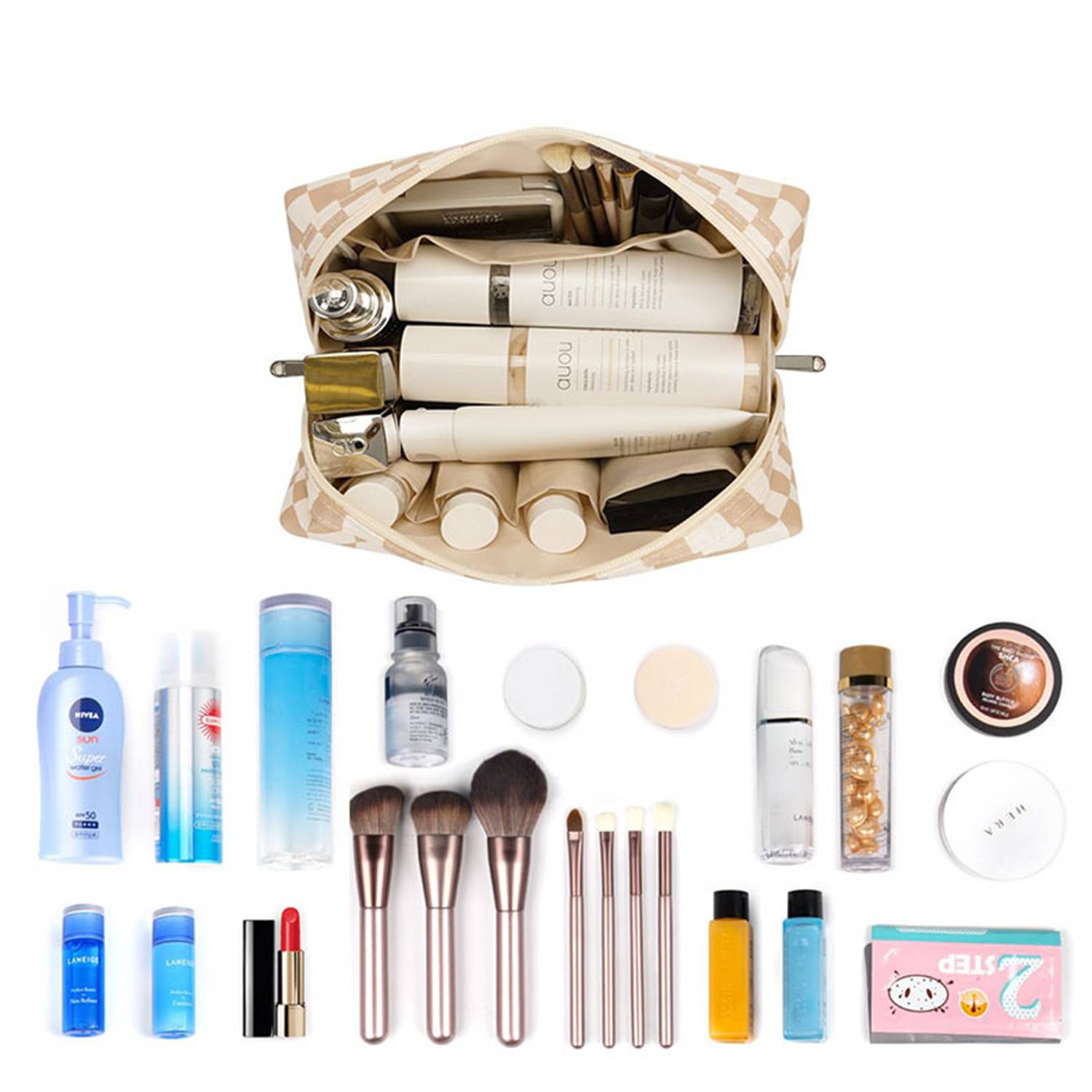 Large PU Leather Waterproof Toiletry Makeup Bag 4