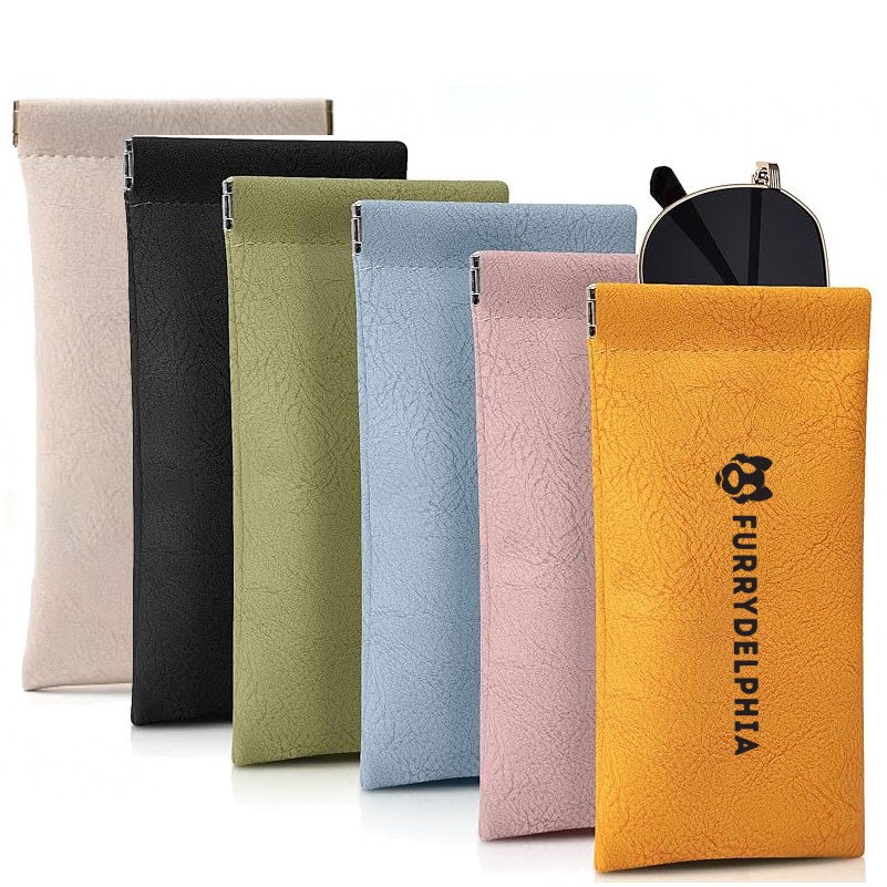 Portable Leather Squeeze Top Eyeglass Case 6